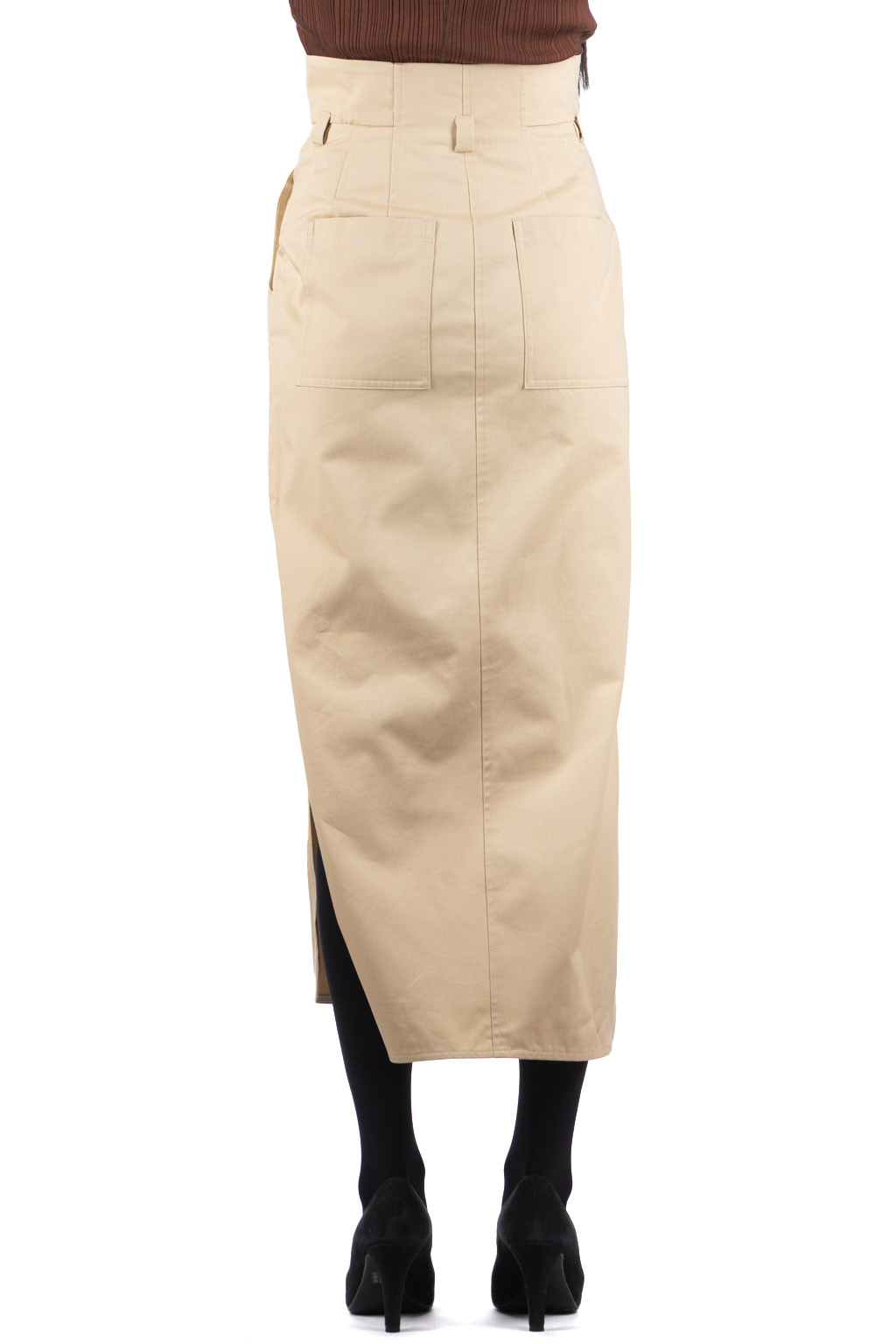 Mame Kurogouchi - Cotton Chino Side Slit Skirt - Beige