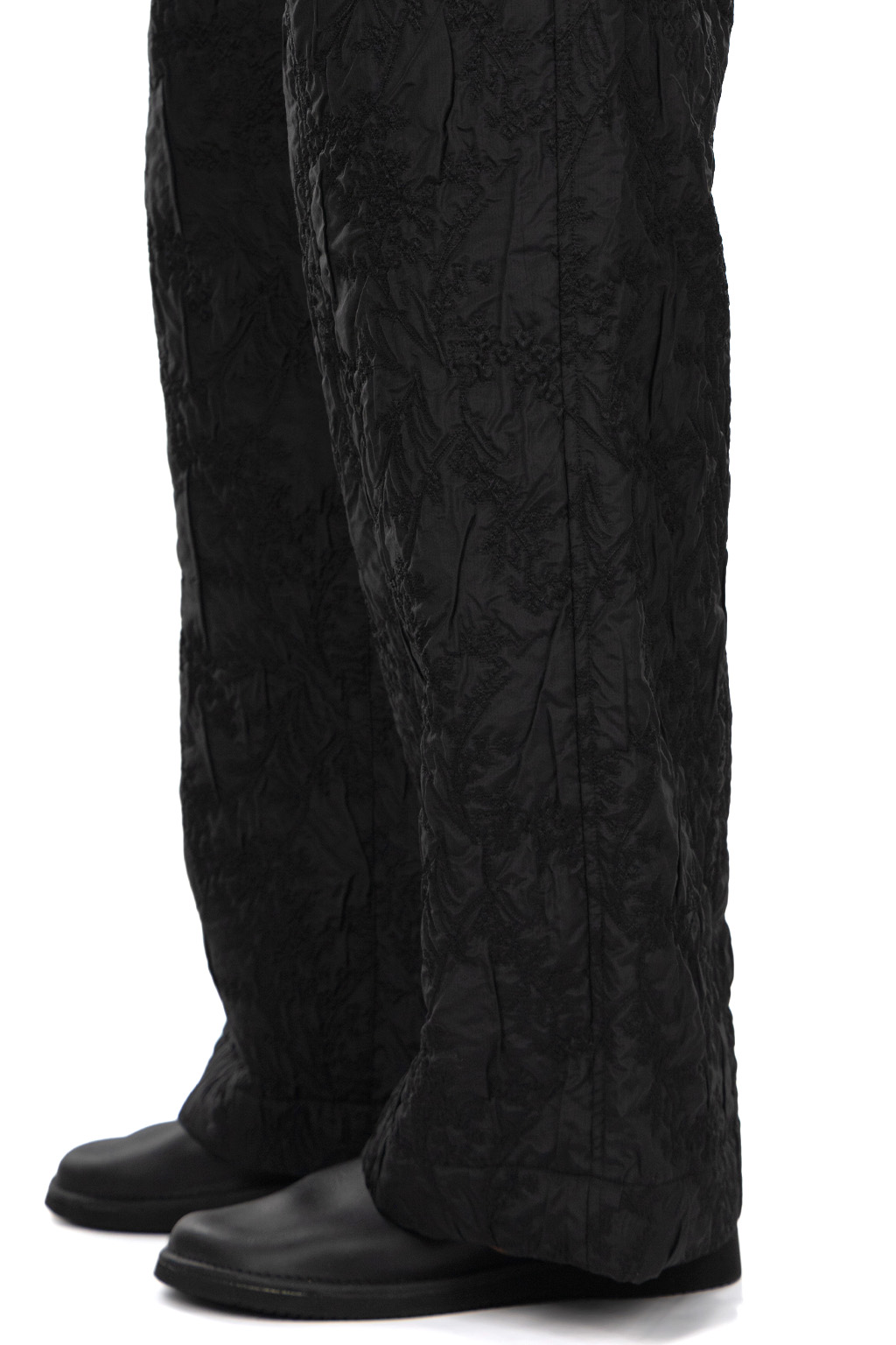 Mame Kurogouchi - Floral Jacquard Triple Cloth High Waisted Trousers - Black