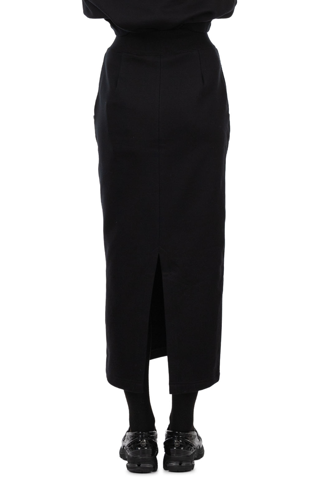 Mame Kurogouchi - Floral Motif Embroidered Sweater Skirt  - Black