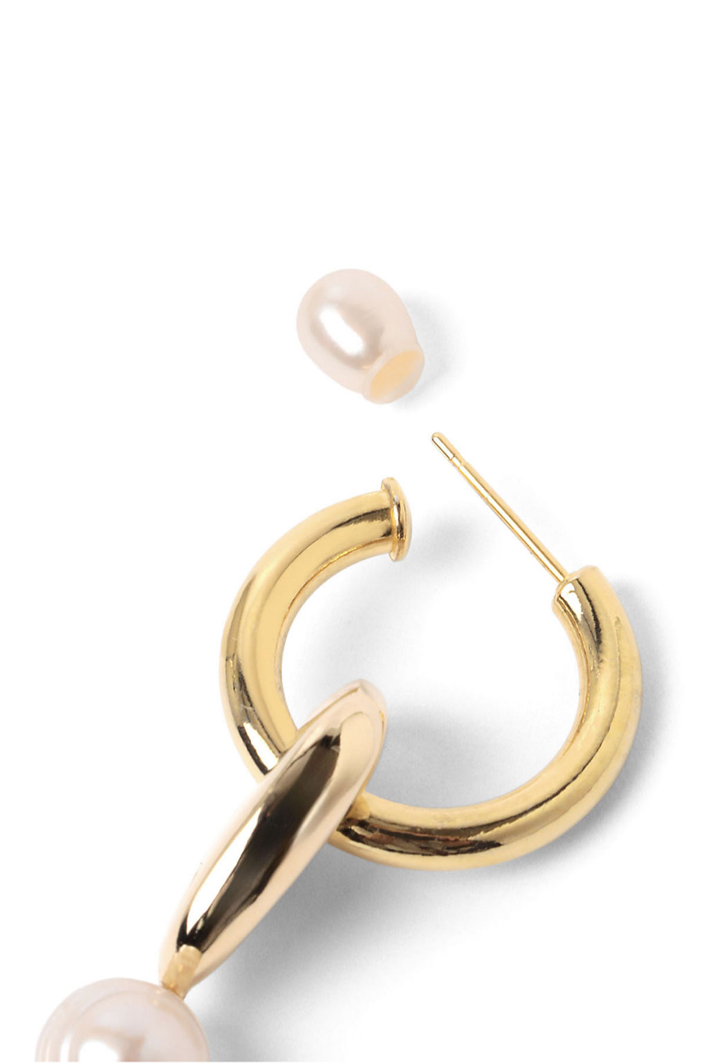 Mame Kurogouchi - Freshwater Pearl Brass  Earrings - Gold