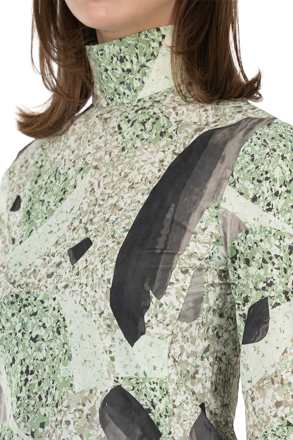 Mame Kurogouchi - Jersey High Neck Top  - Green