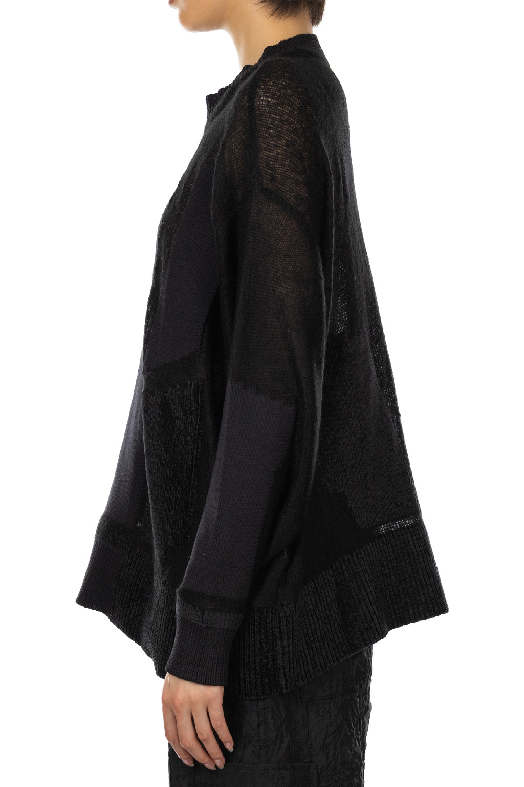 Mame Kurogouchi - Katachi Motif Knited  Sweater - Black