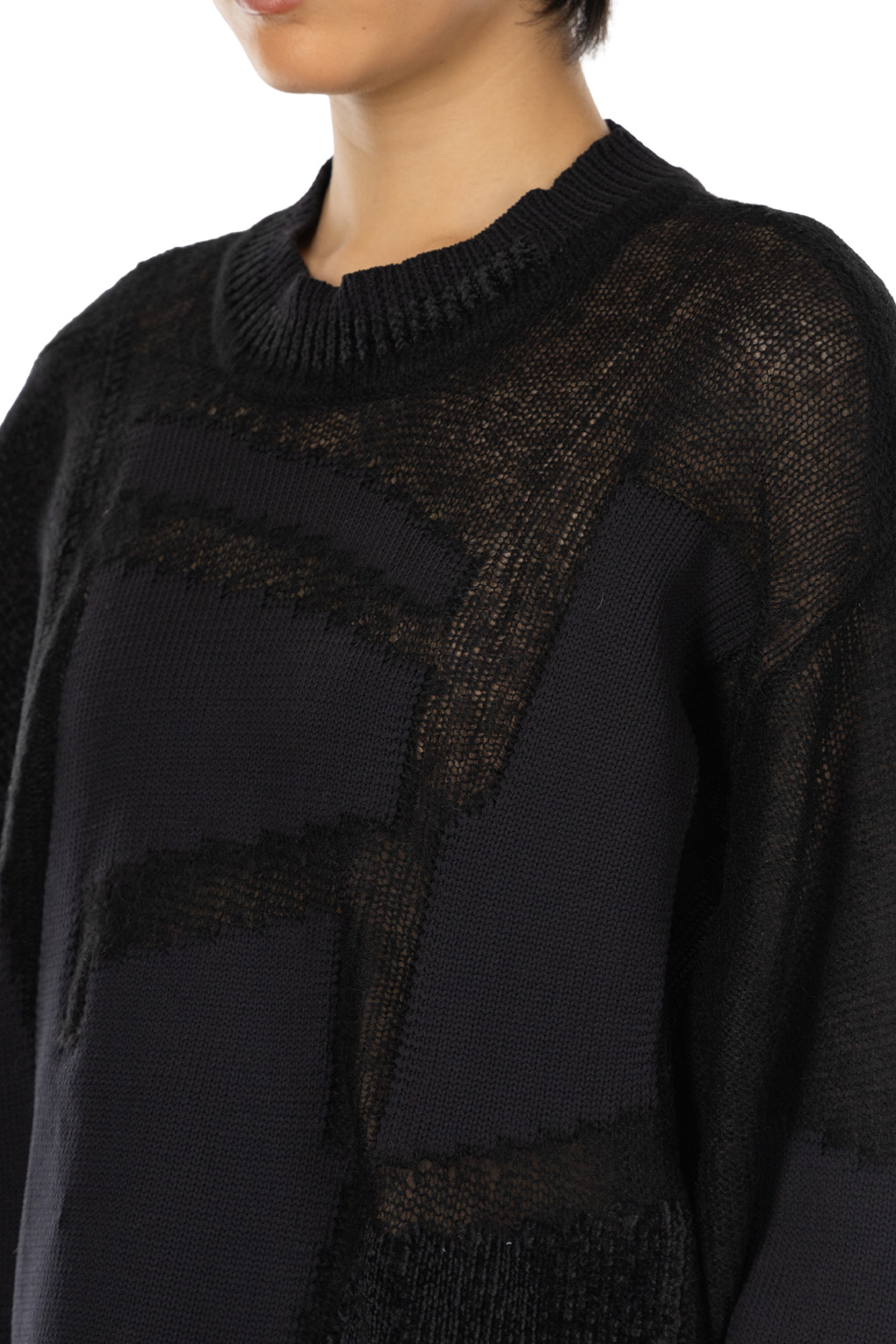 Mame Kurogouchi - Katachi Motif Knited  Sweater - Black