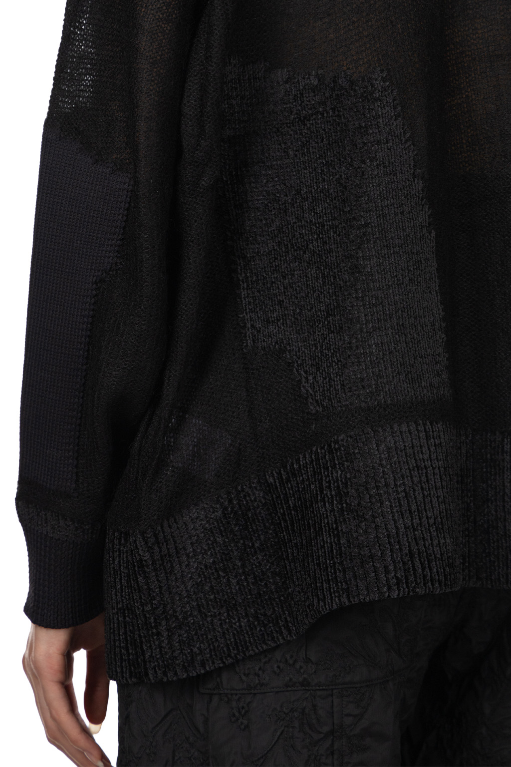 Mame Kurogouchi - Katachi Motif Knited  Sweater - Black