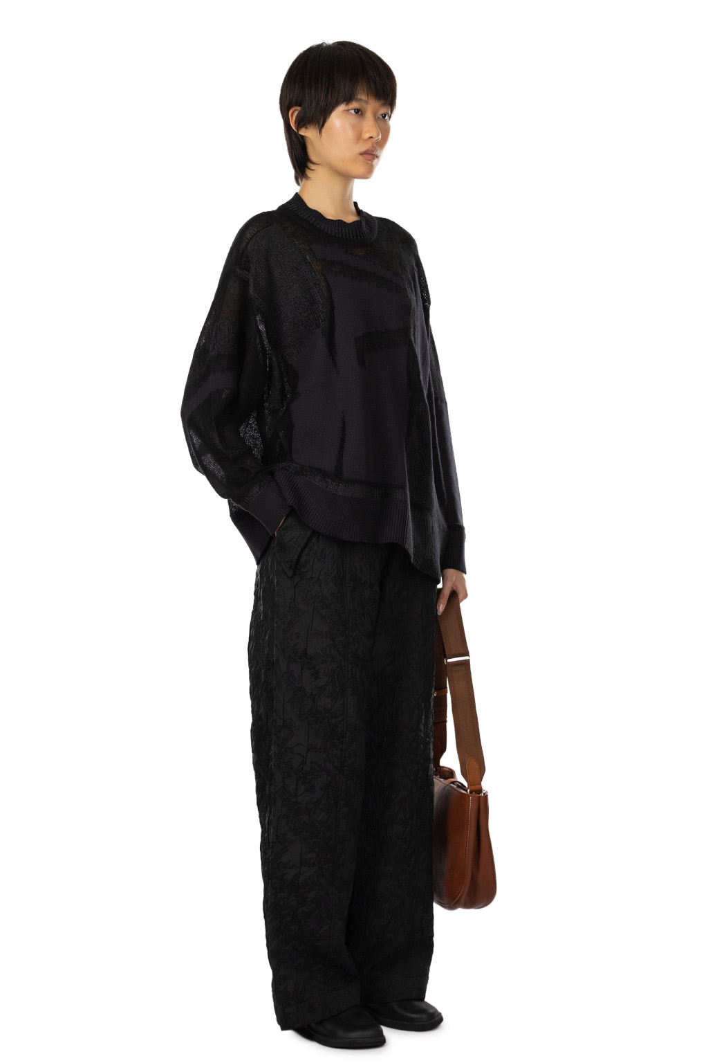 Mame Kurogouchi - Katachi Motif Knited  Sweater - Black