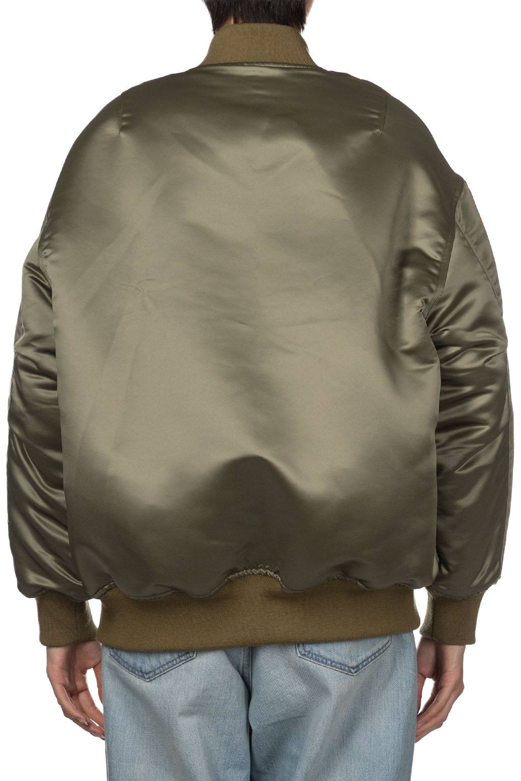 Manon - Heavy Satin Flight Jacket - Olive