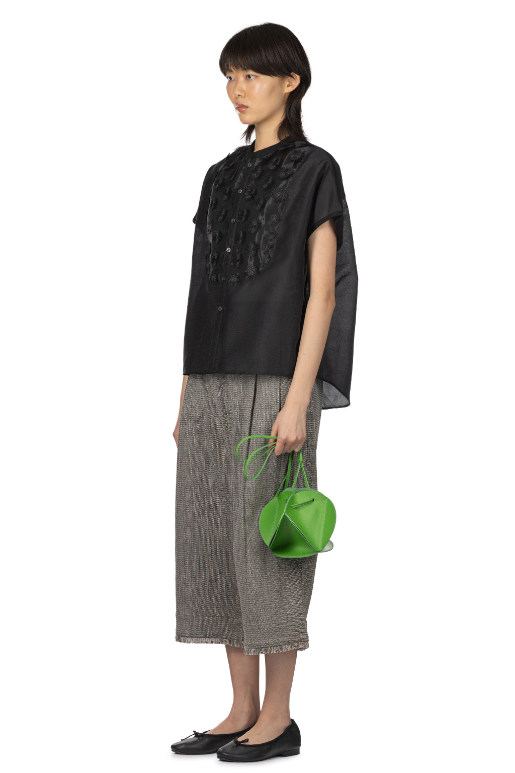 Manon - Organdy French Blouse - Black