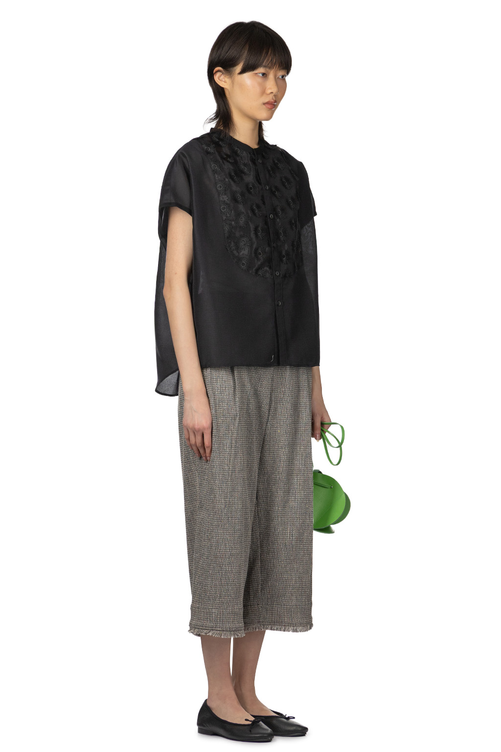 Manon - Organdy French Blouse - Black