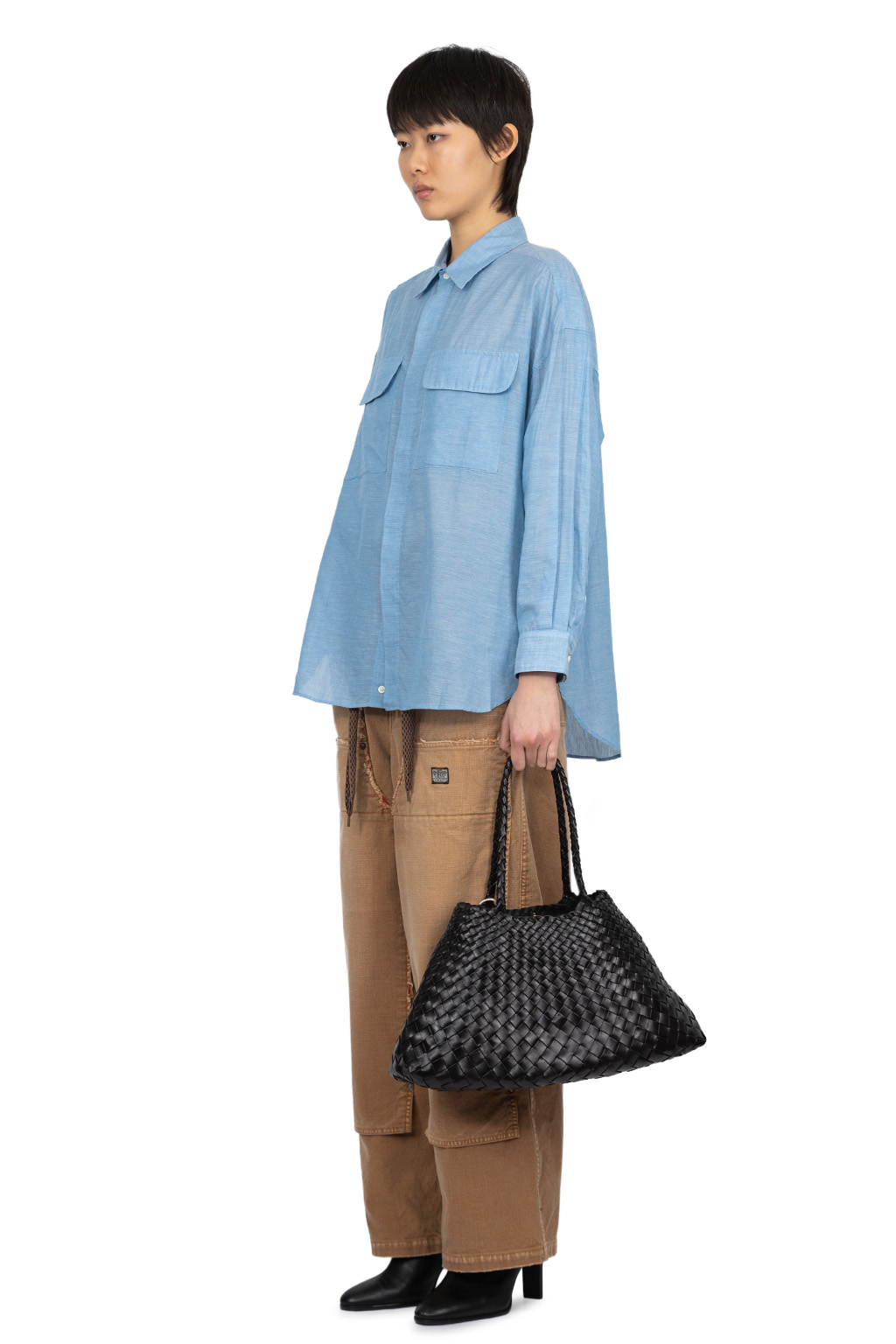 Manon - W Pocket Big Shirt - Blue