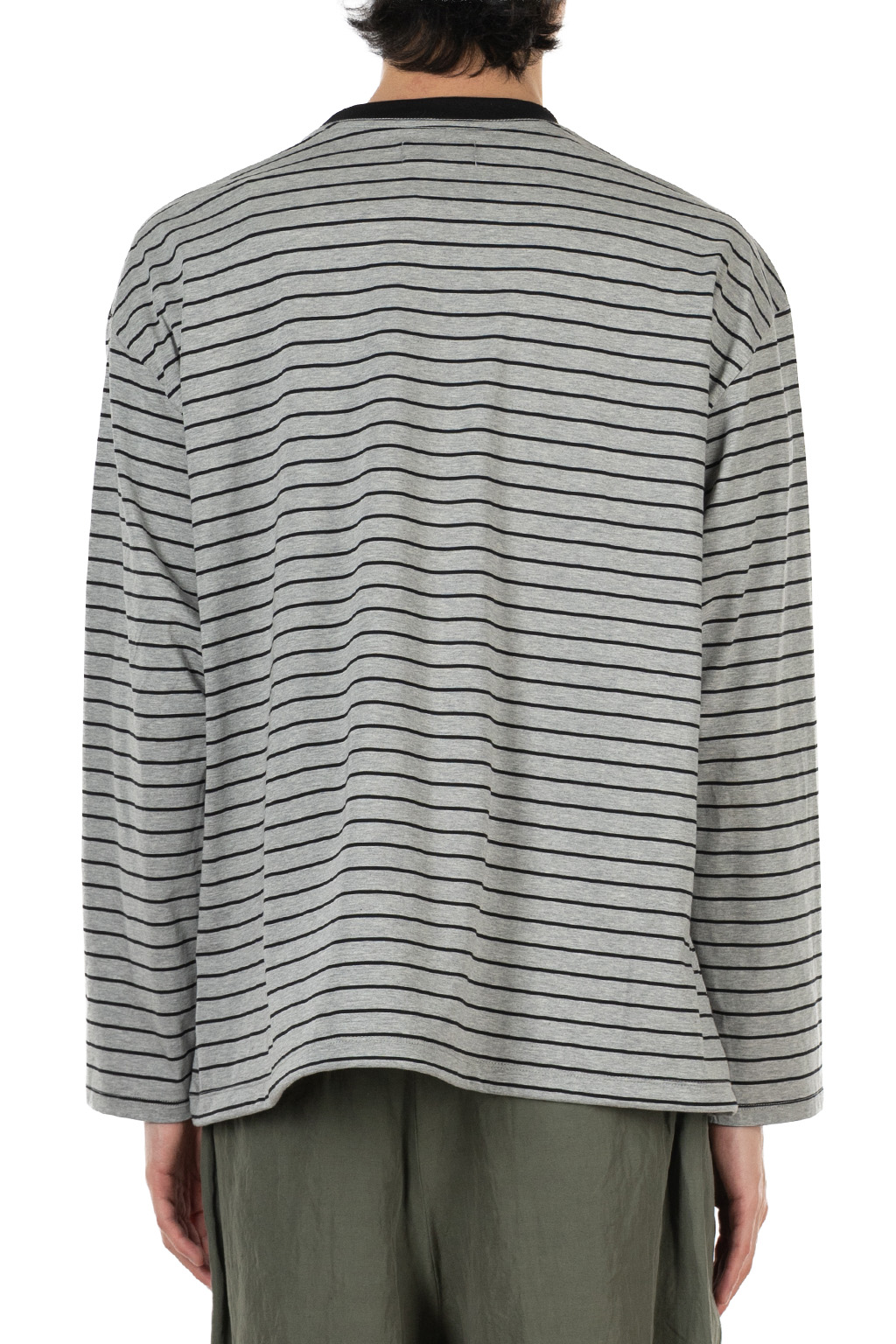 Manual Alphabet - High Gauge Border Spindle LS Tee - Grey Black
