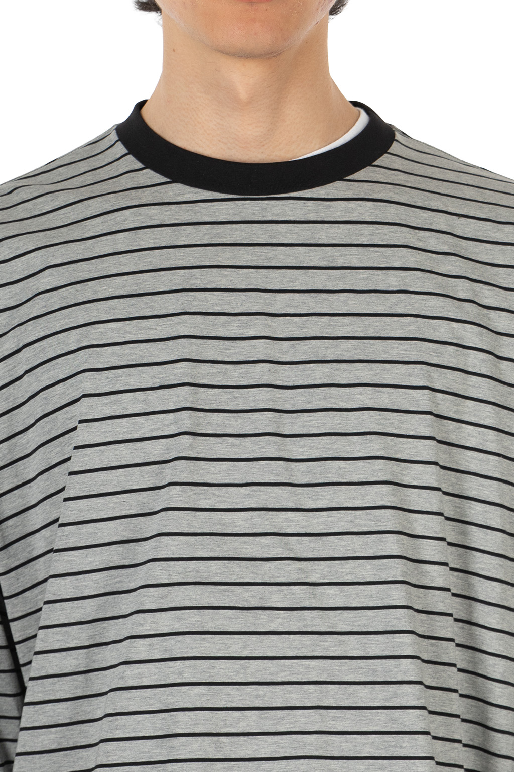 Manual Alphabet - High Gauge Border Spindle LS Tee - Grey Black