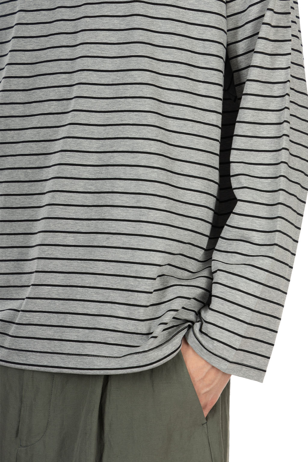 Manual Alphabet - High Gauge Border Spindle LS Tee - Grey Black