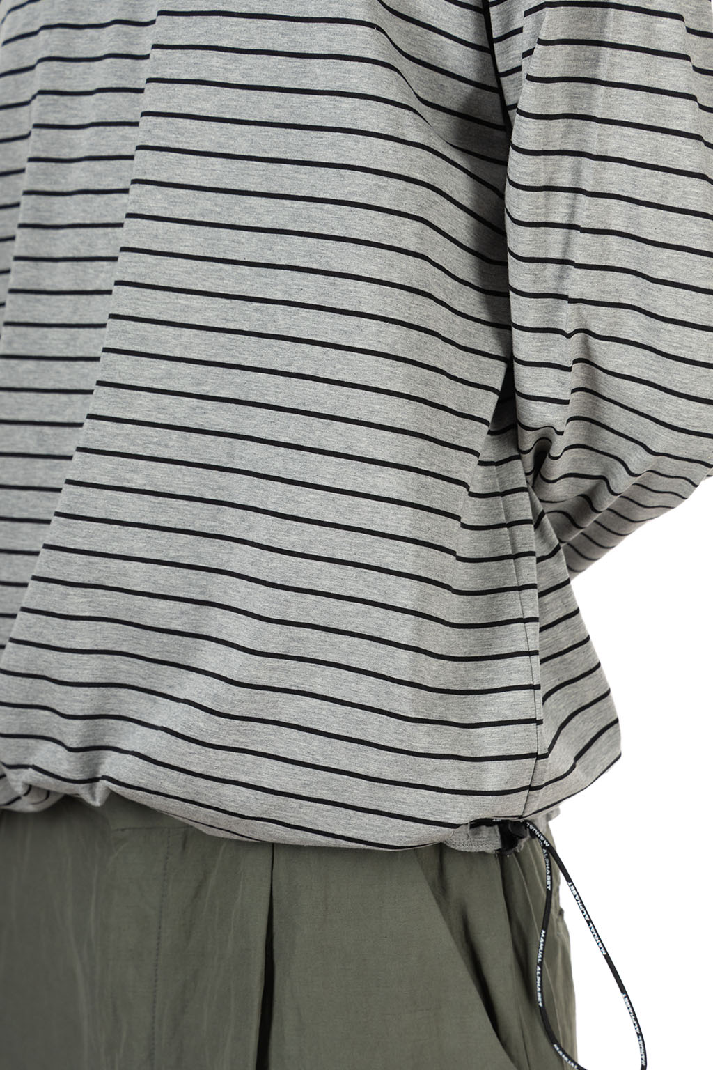 Manual Alphabet - High Gauge Border Spindle LS Tee - Grey Black