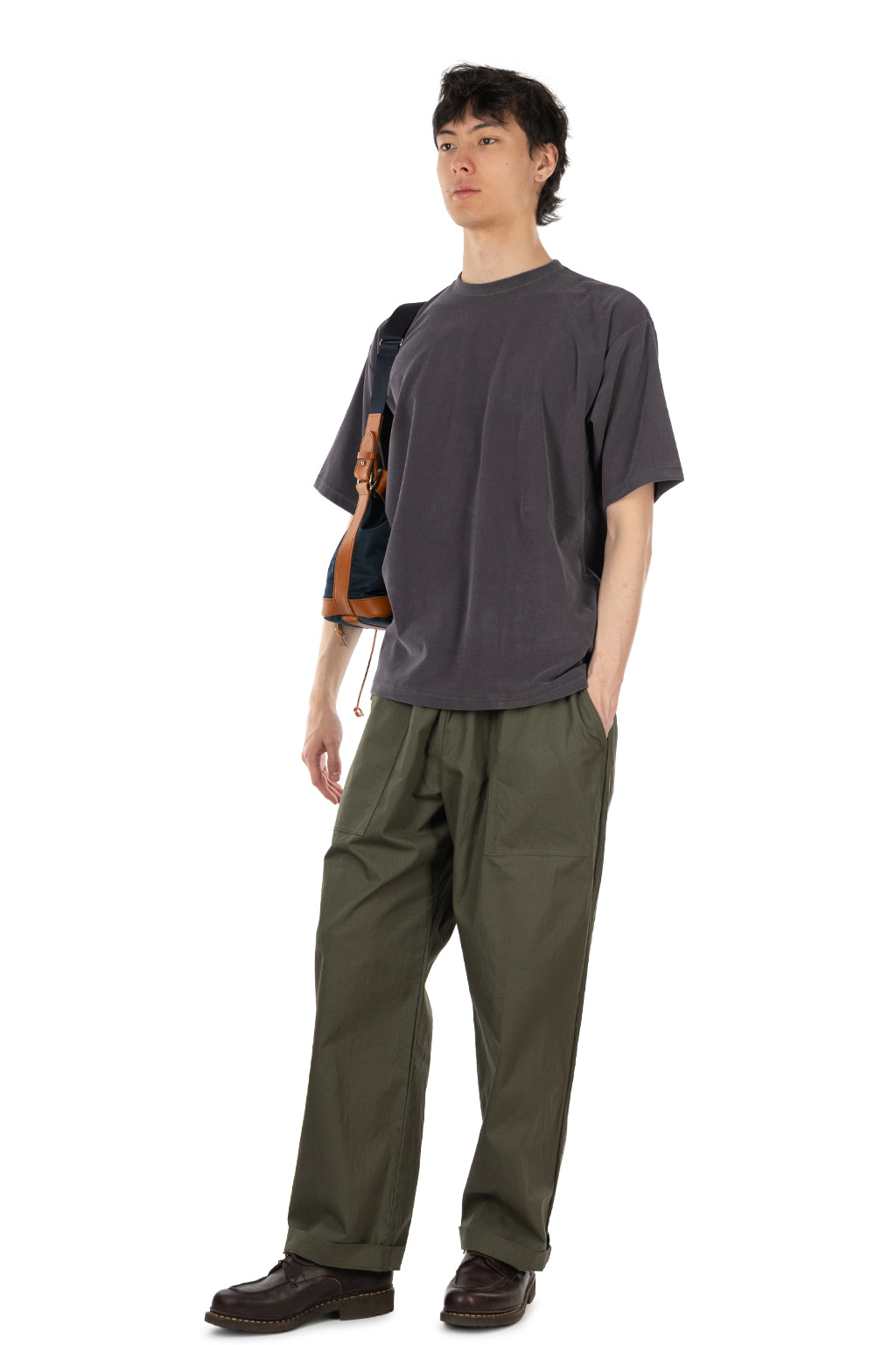 Manual Alphabet - High Gauge Pile Crew Neck Tee - Charcoal