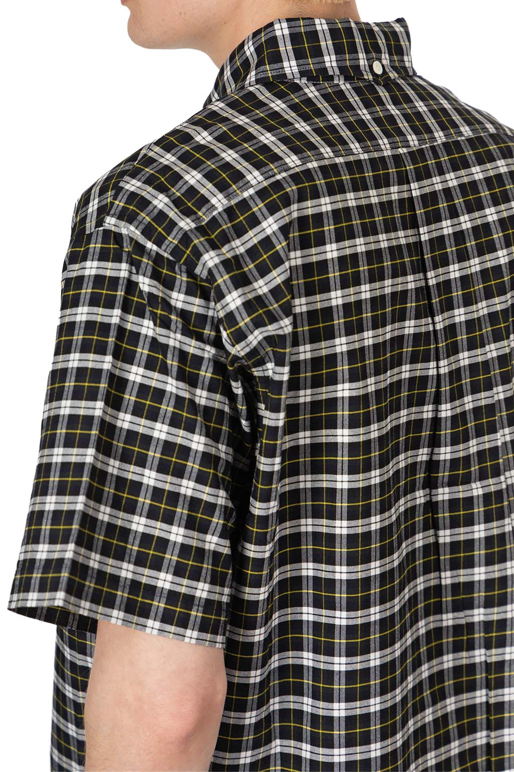 Manual Alphabet - OX Check Pullover SS BD Shirt - Navy x White