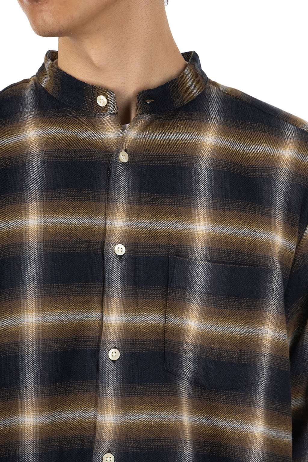 Manual Alphabet - Ombre Check Loose Fit BC Shirt Yellow and Black