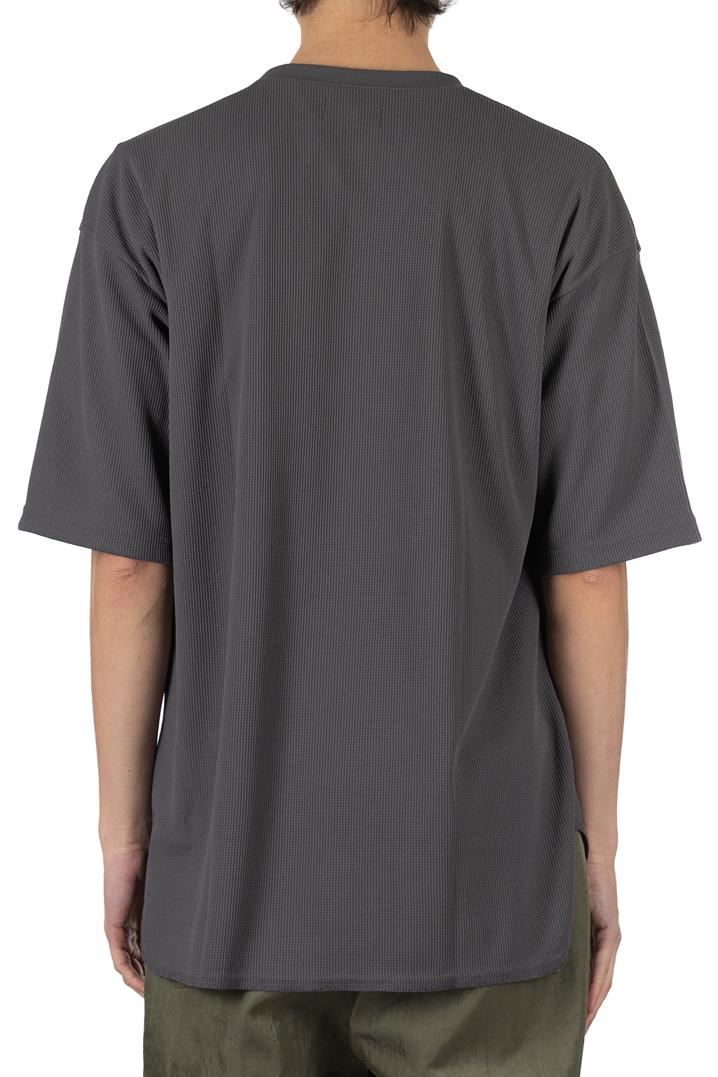 Manual Alphabet - Oversized PE Waffle Round Tee - Charcoal