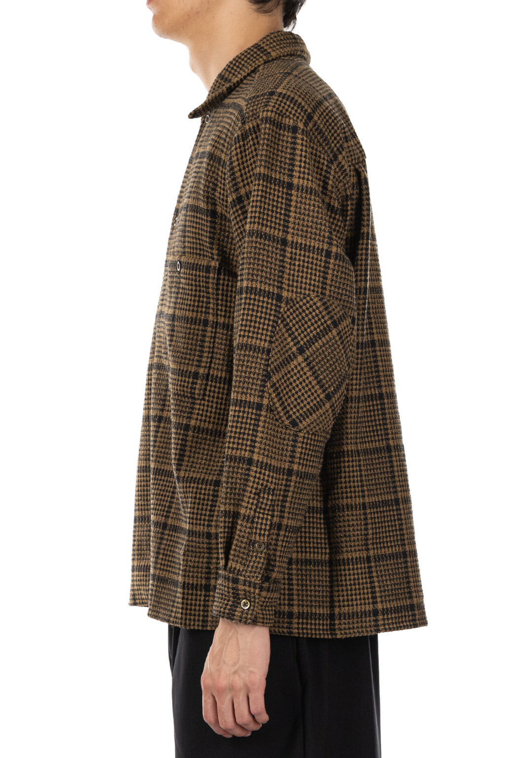 Manual Alphabet - Tweedy check Shirt - Brown