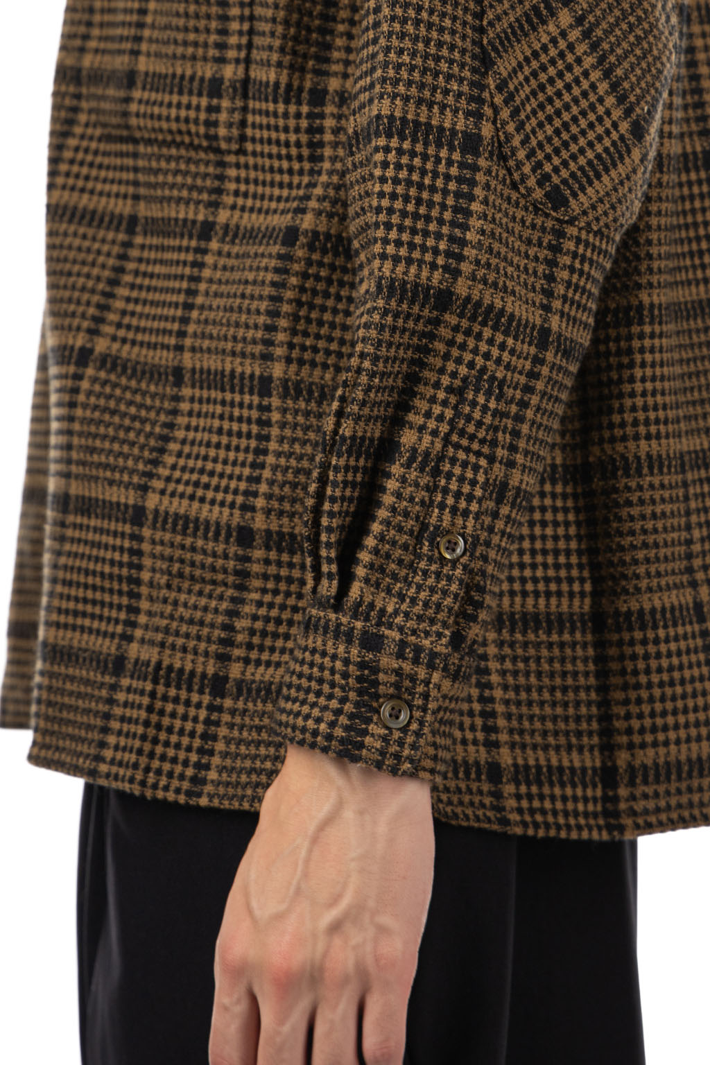 Manual Alphabet - Tweedy check Shirt - Brown