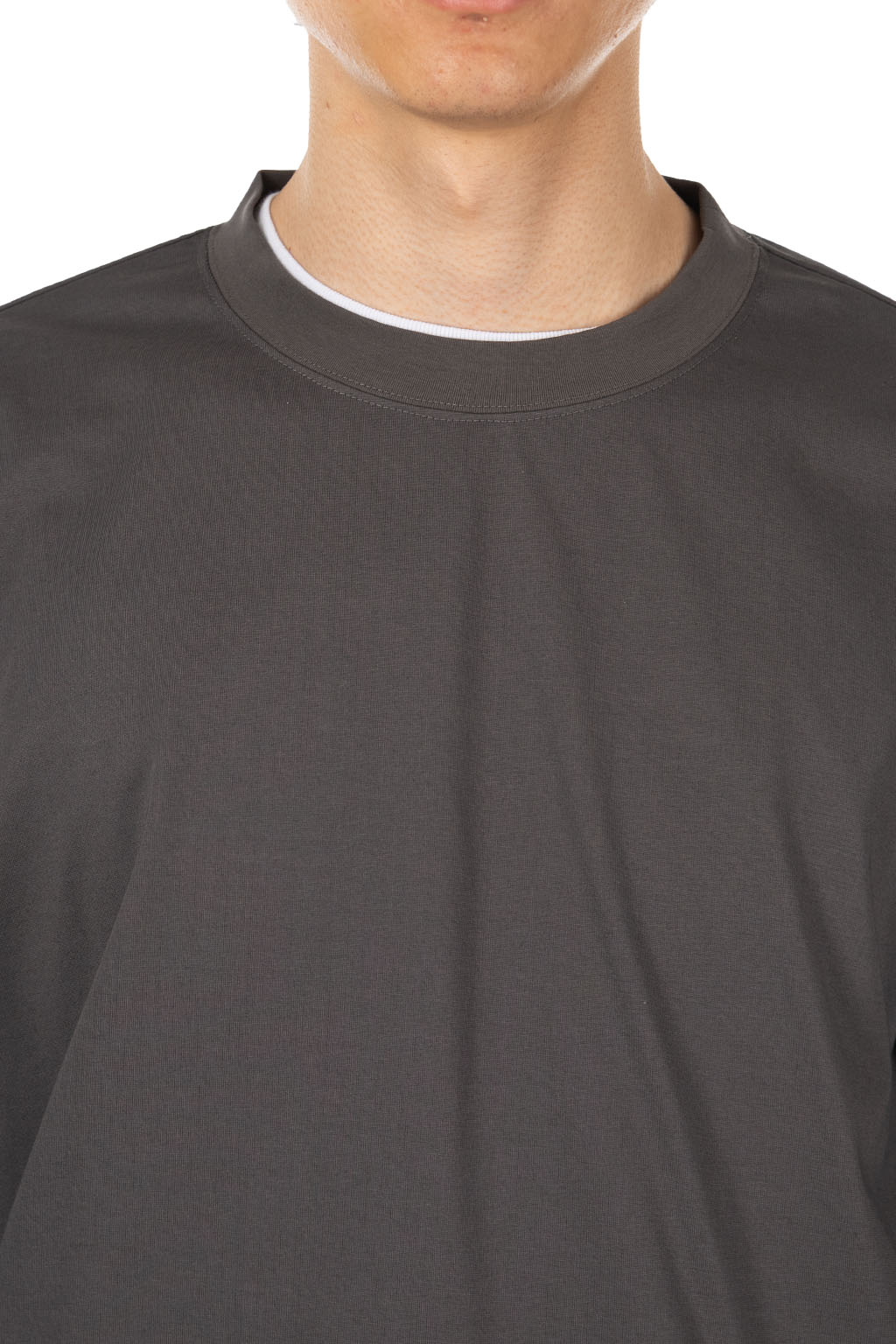 N Hoolywood - Crew Neck Long Sleeve T-Shirt - Charcoal