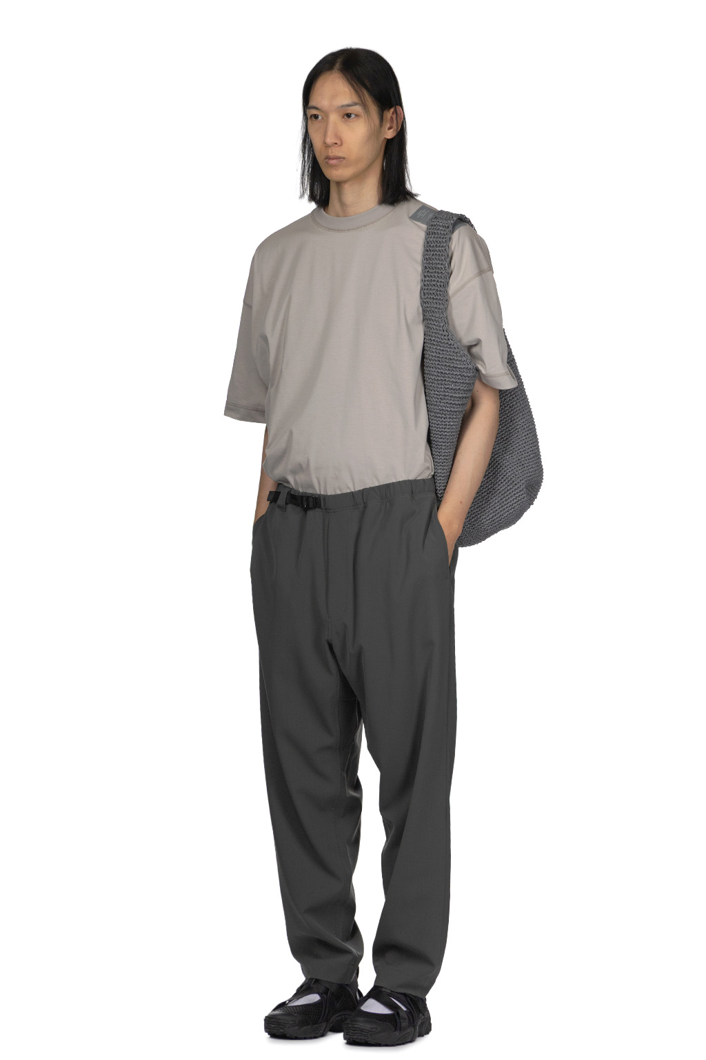N Hoolywood - Webbing Belt Pants - Charcoal