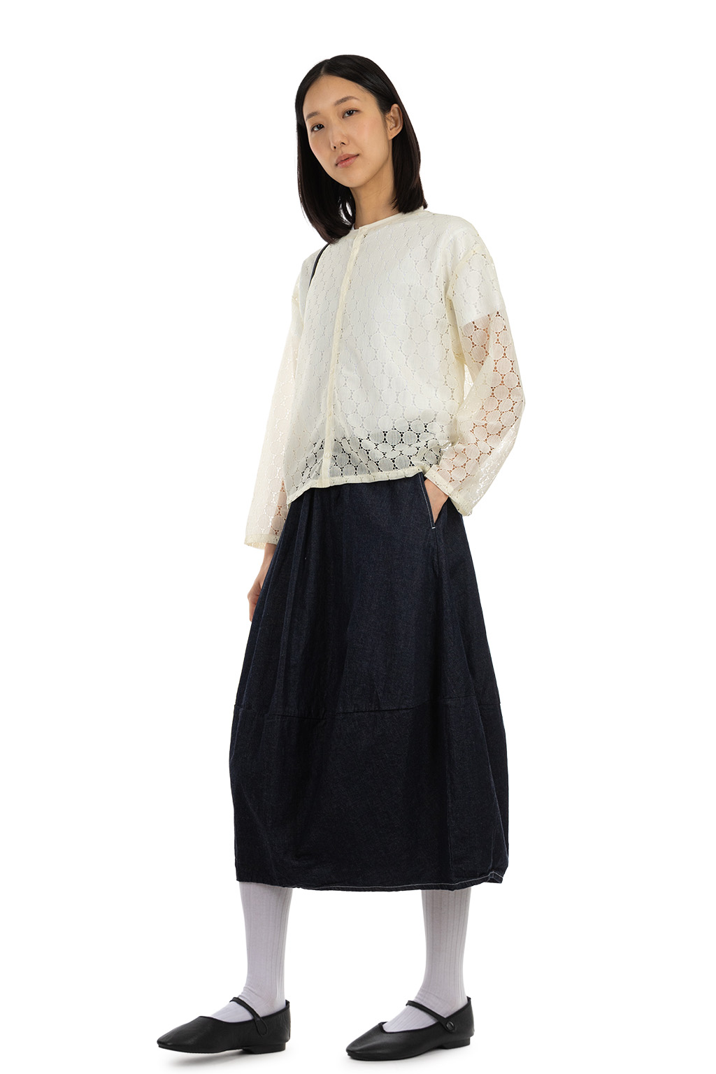 NARU  - 8oz Denim Egg Skirt - Blue