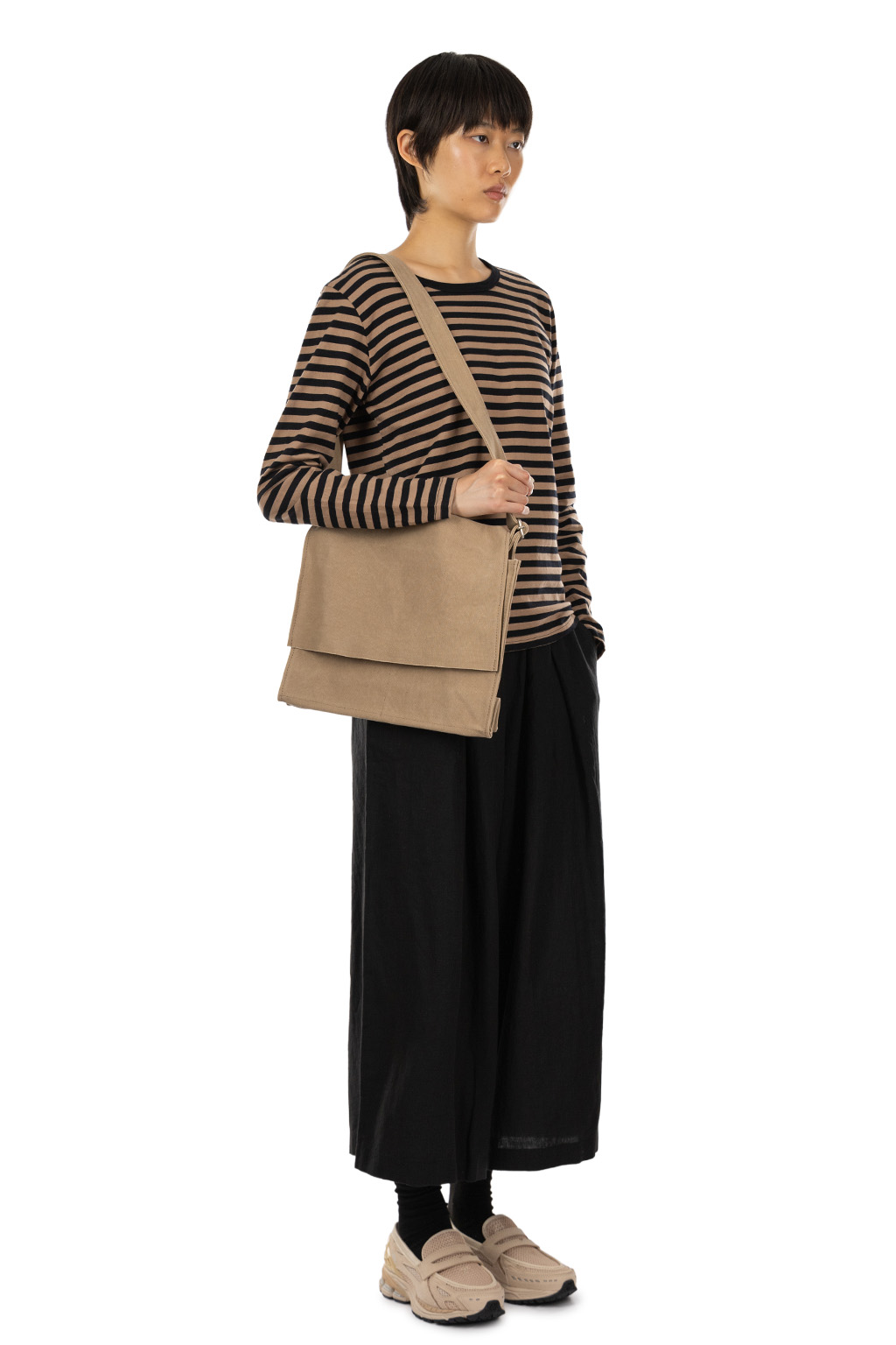 NARU  - Cotton LS Stripe T-Shirt - Brown and Black