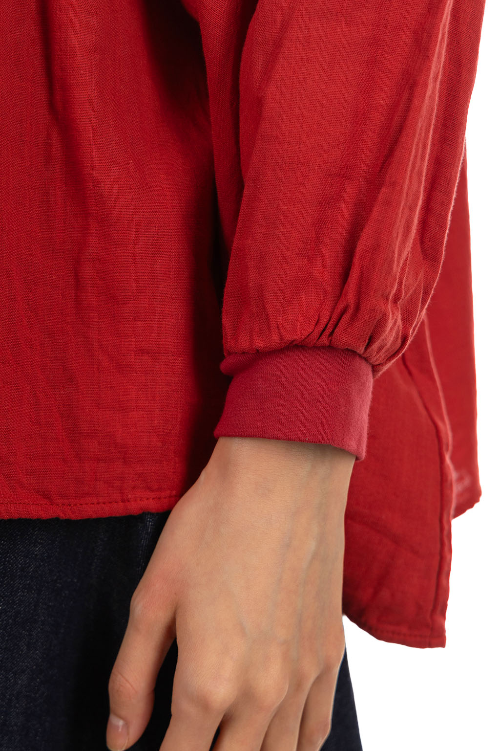 NARU  - Double Gauze Flare 2-Way Blouse - Red