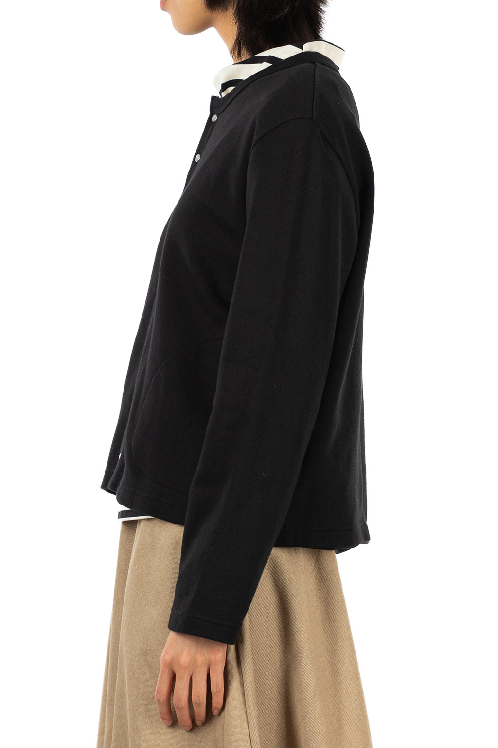 NARU  - French Terry Pocket Cardigan - Black