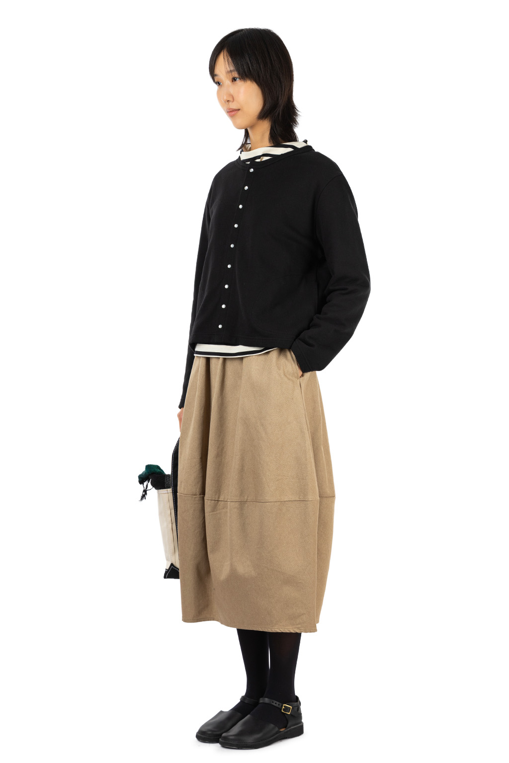 NARU  - French Terry Pocket Cardigan - Black