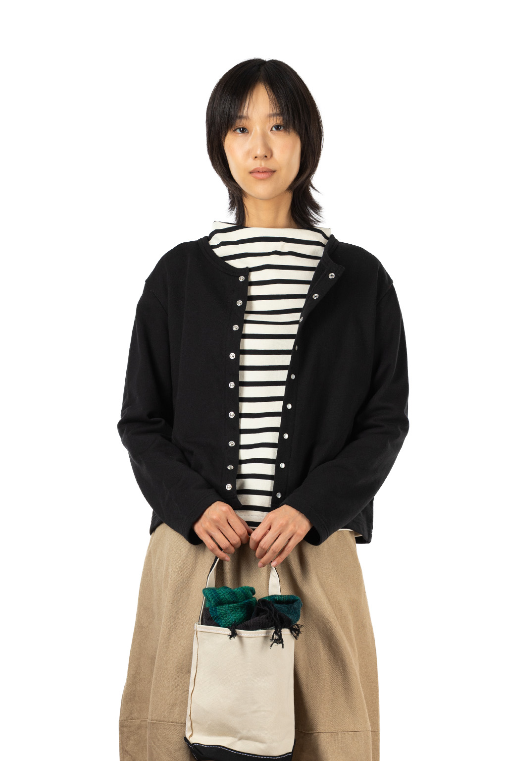 NARU  - French Terry Pocket Cardigan - Black