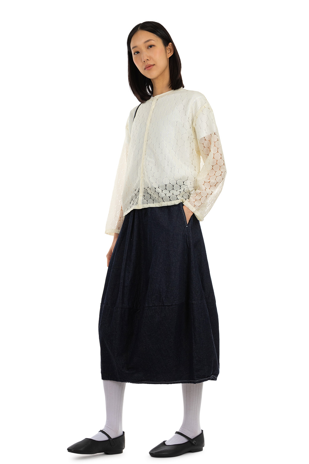 NARU  - Russell Lace Cardigan - Ginkyo Yellow