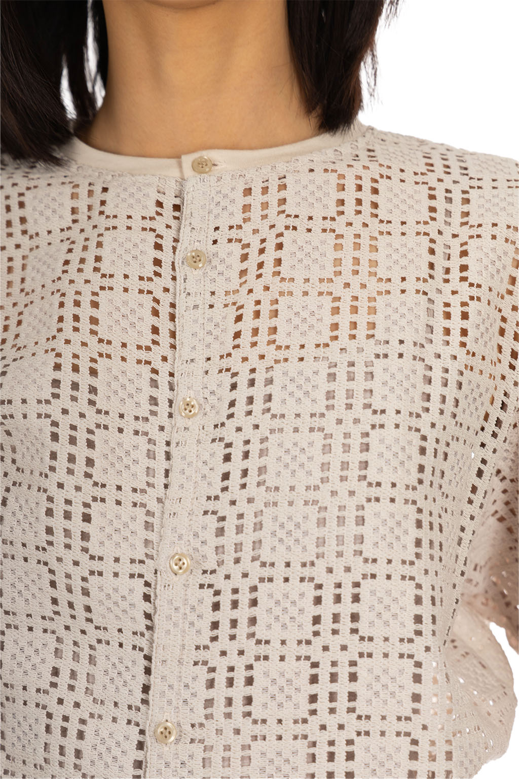 NARU  - Tile Lace Cardigan - Ecru