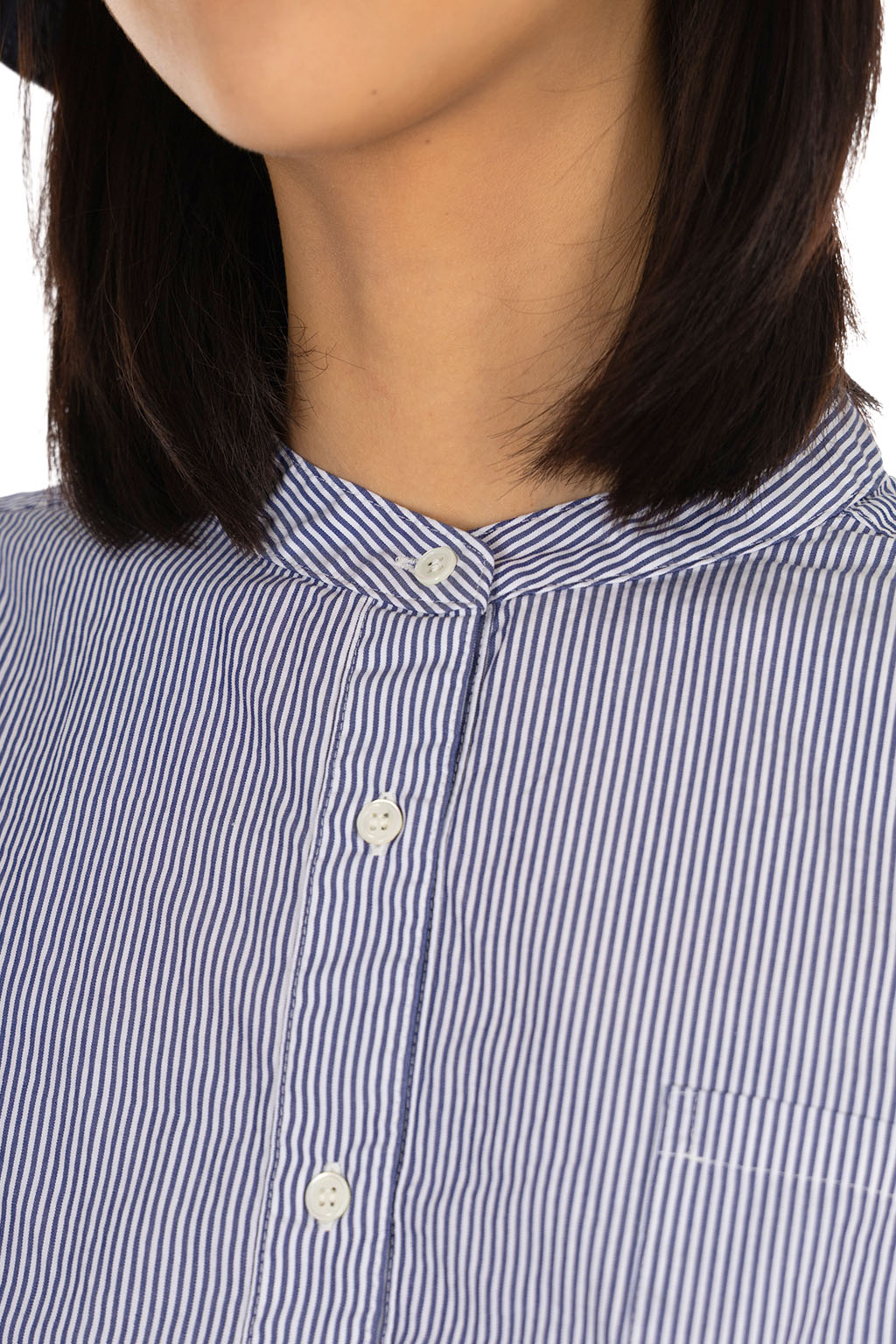 Nachukara - Broadcloth Band Collar Shirt