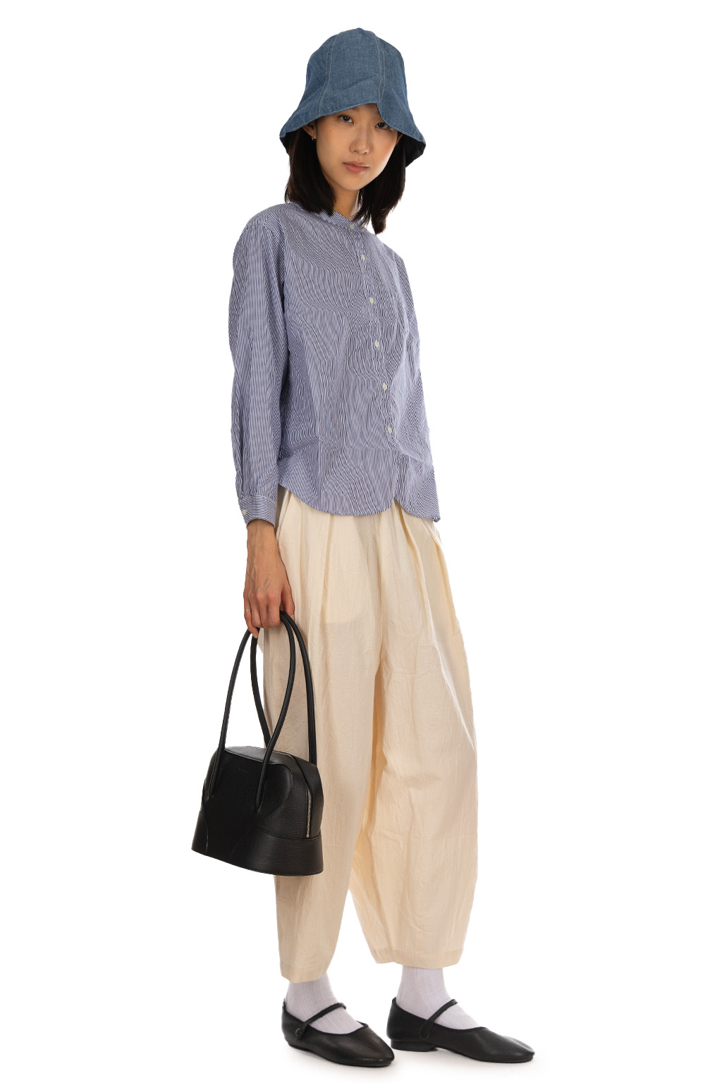 Nachukara - Broadcloth Band Collar Shirt