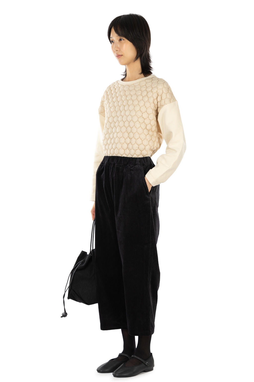 Nachukara - Corduroy Cocoon Pants - Black