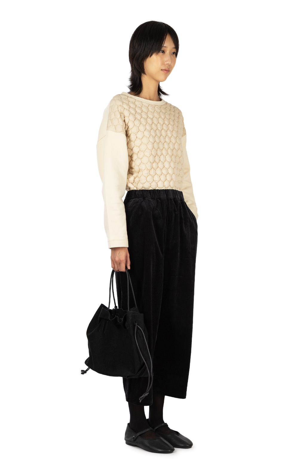 Nachukara - Corduroy Cocoon Pants - Black