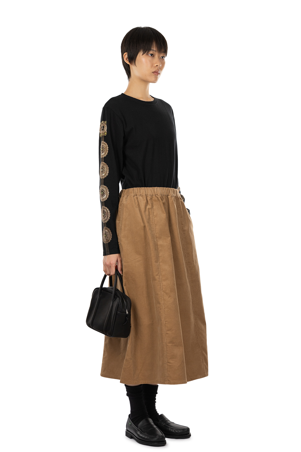 Nachukara - Corduroy Panel Skirt - Beige