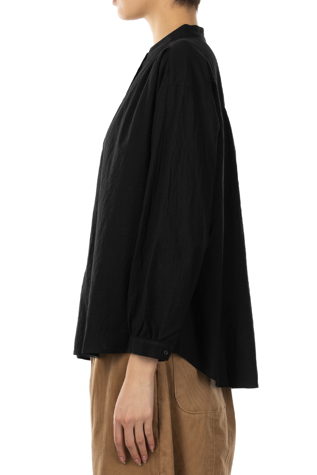 Nachukara - Cotton Lawn Chef Blouse - Black