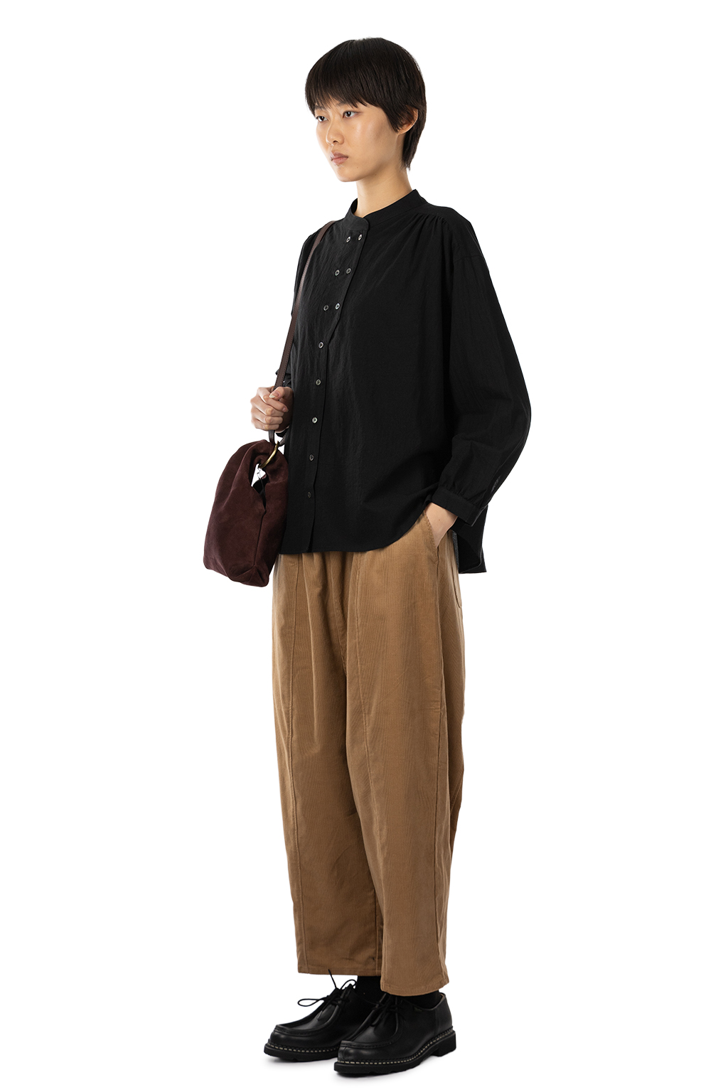 Nachukara - Cotton Lawn Chef Blouse - Black