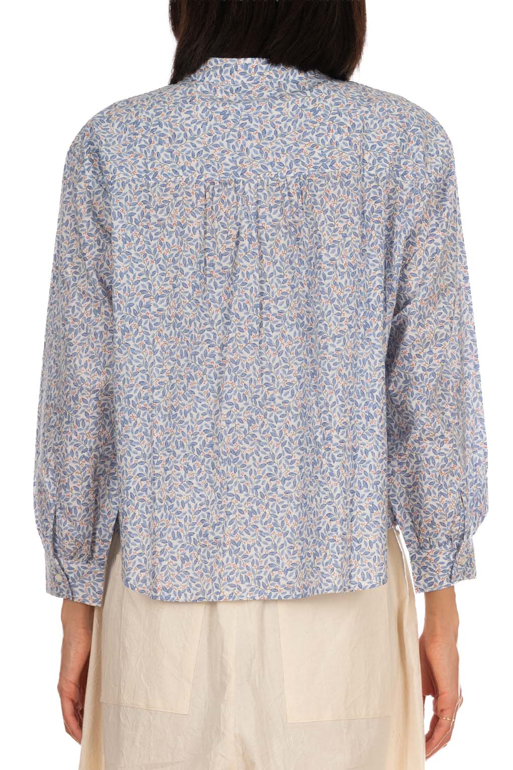 Nachukara - Cotton Print Bandcollar Blouse