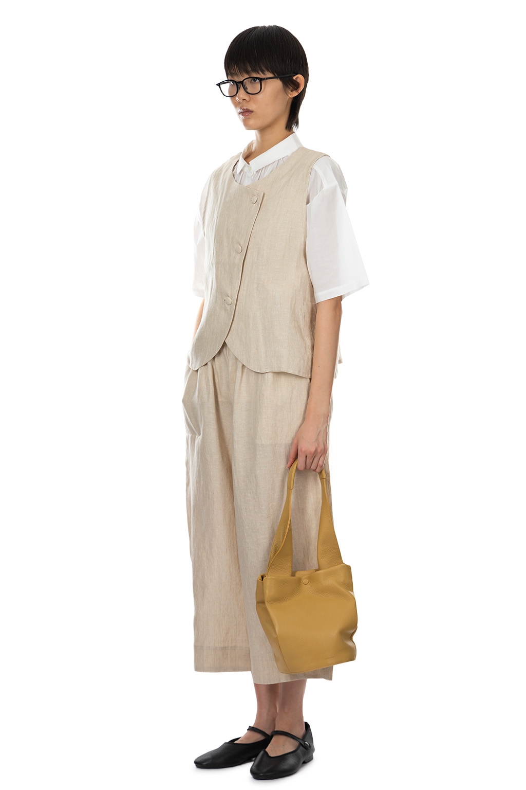 Nachukara - Linen Hemp 2 way Vest - Natural