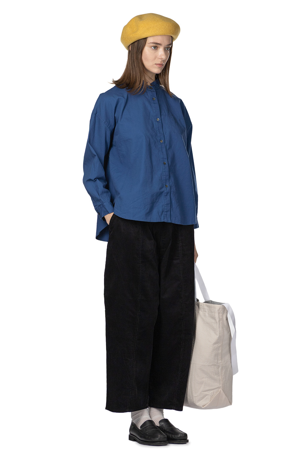 Nachukara - Oxford Washed Stand Collar Shirt