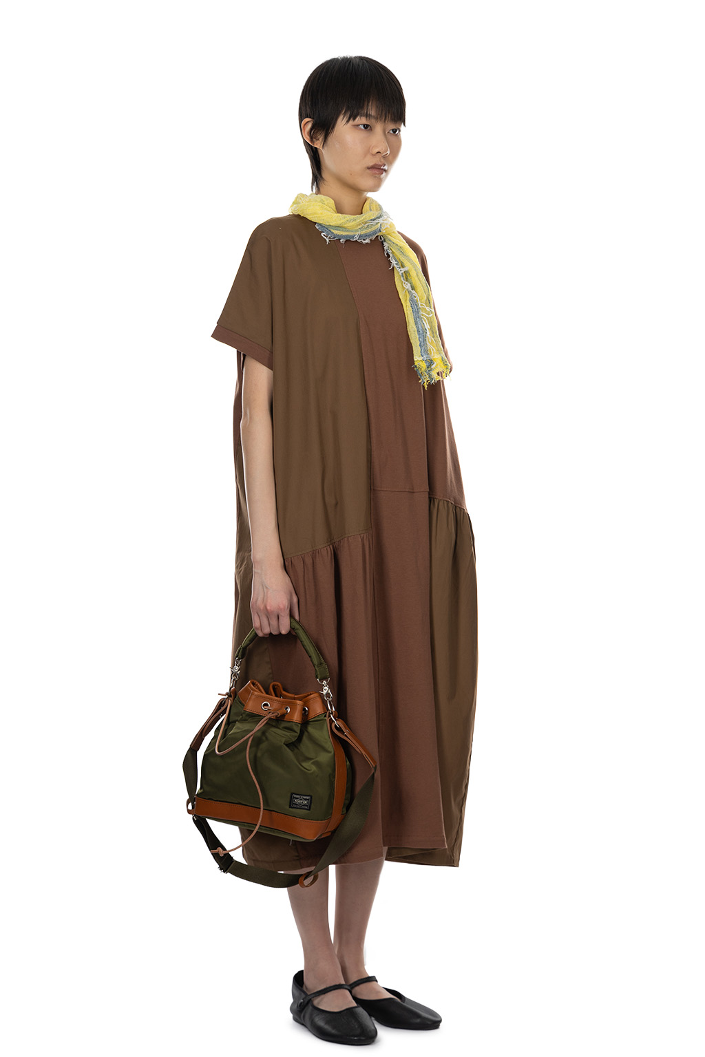 Nachukara - Soft Jersey Patchwork Dress - Brown