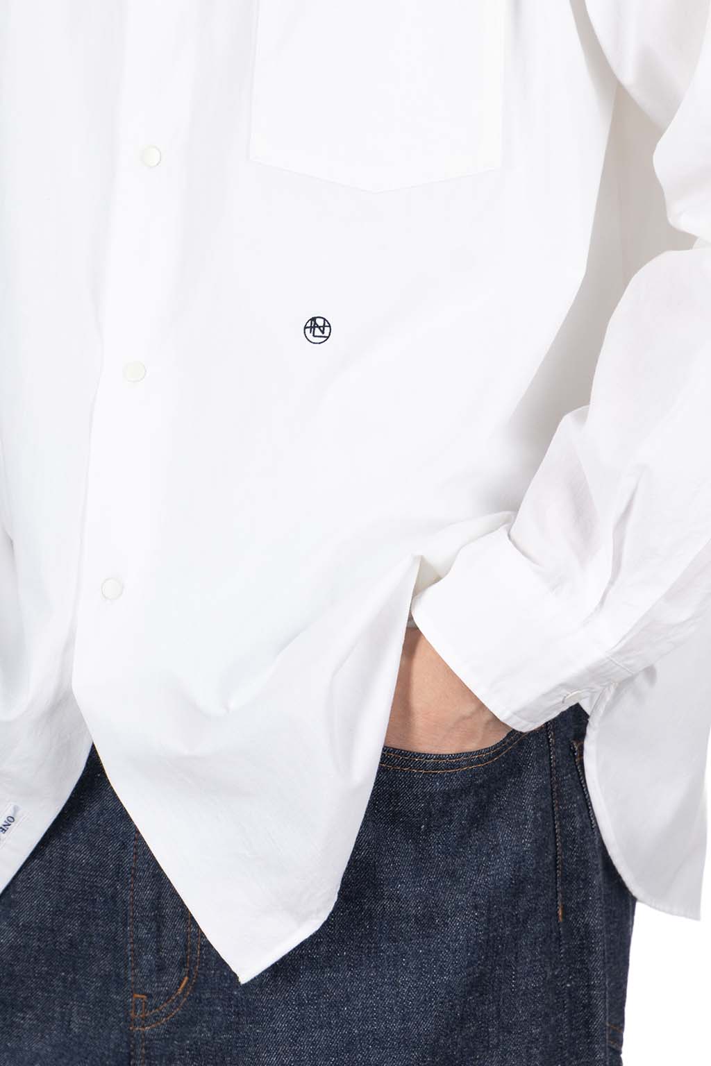 Nanamica (NAN) - Band Collar Wind Shirt - Off White