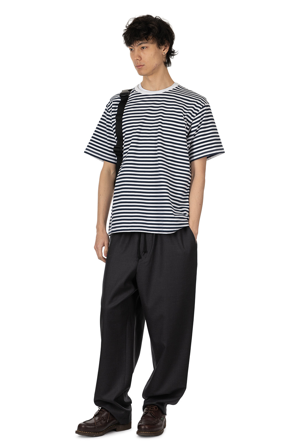 Nanamica (NAN) - COOLMAX Stripe Jersey Tee - Navy x White
