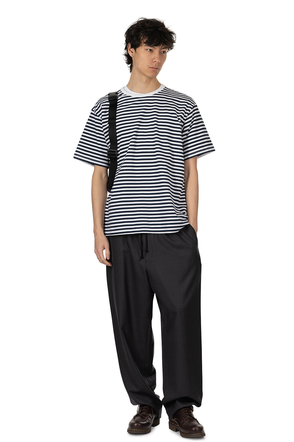 Nanamica (NAN) - COOLMAX Stripe Jersey Tee - Navy x White