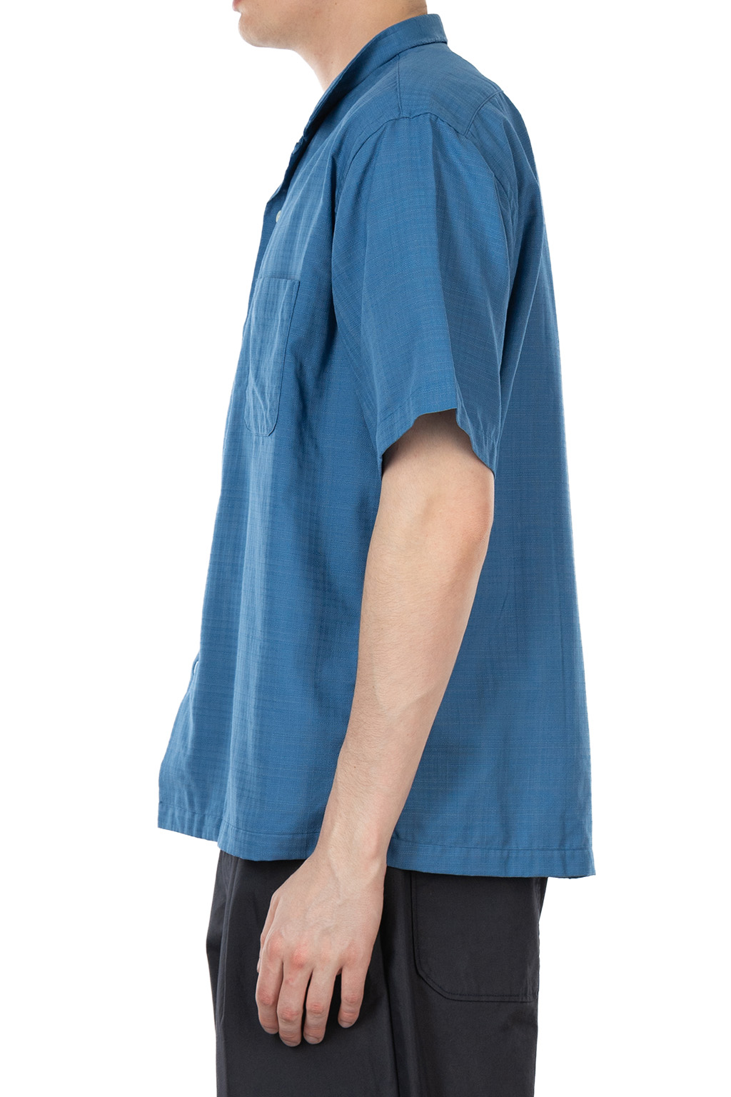 Nanamica (NAN) - Open Collar Panama SS Shirt - Sax