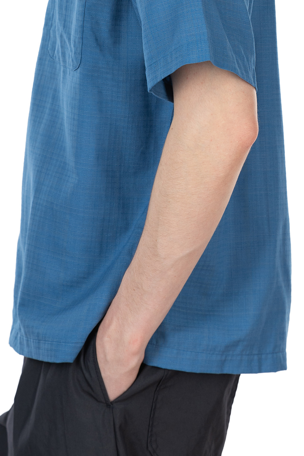 Nanamica (NAN) - Open Collar Panama SS Shirt - Sax