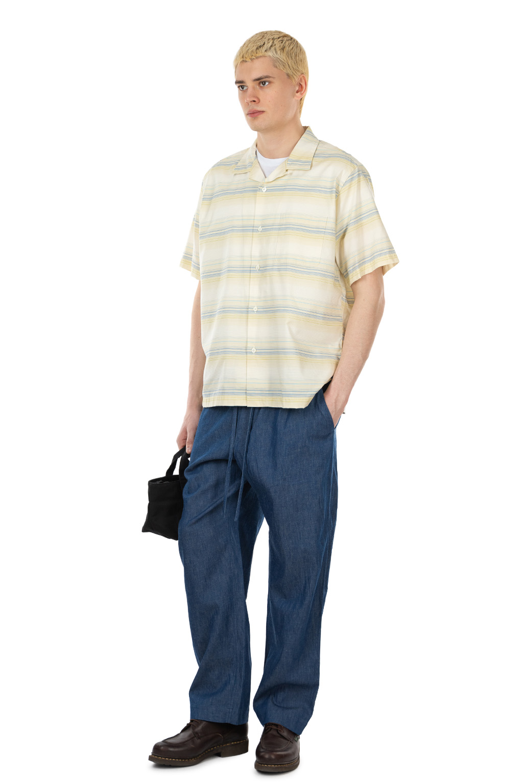 Nanamica (NAN) - Open Collar Pique SS Shirt - Yellow